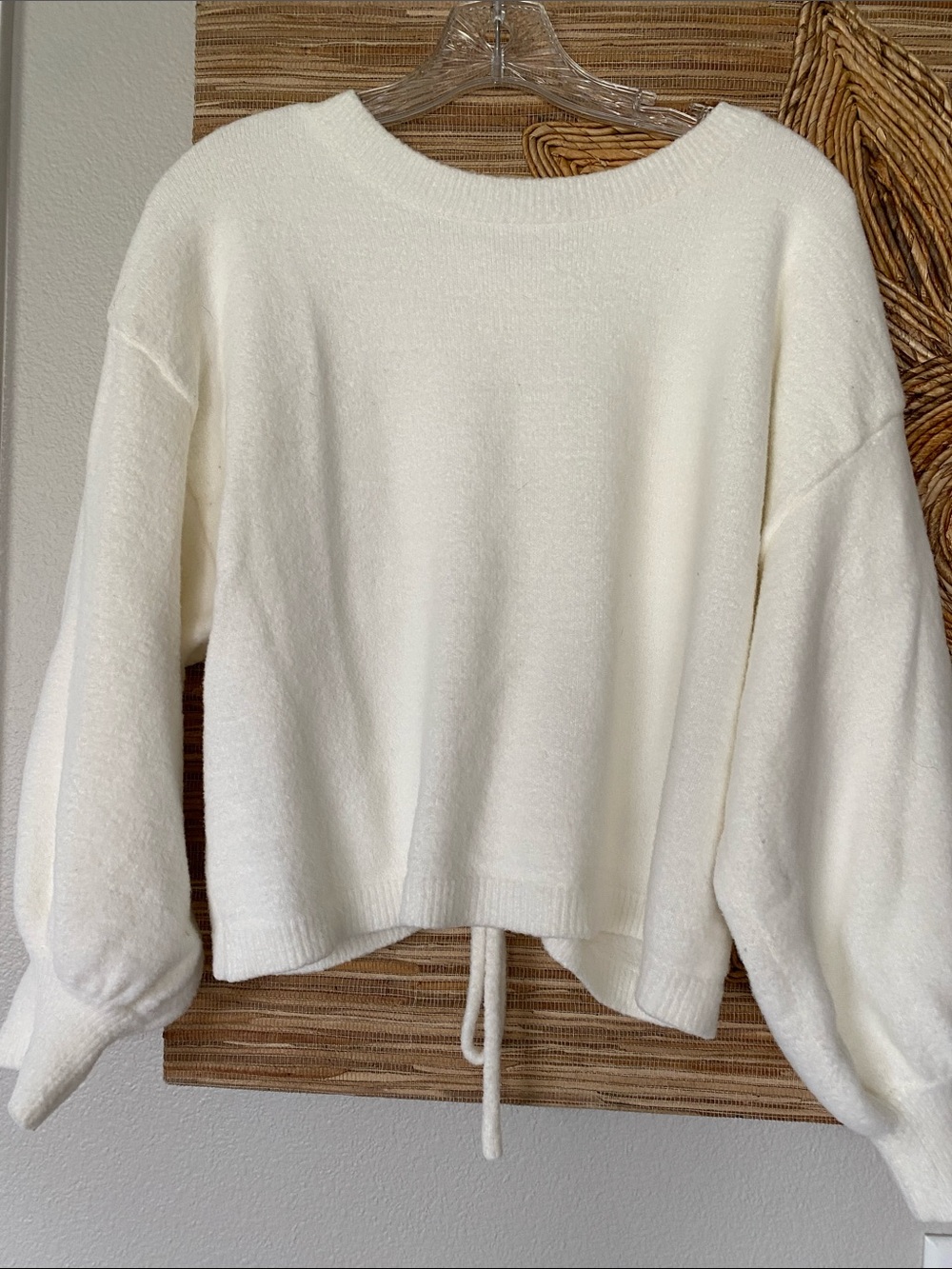 12th Tribe SOFTEST Crop Ruch Back Drawstring Crewneck Sweater Oversized S